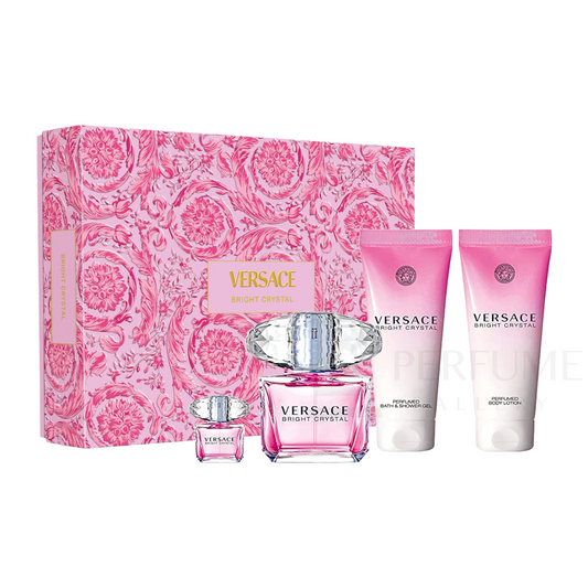 Versace Bright Crystal Eau De Toilette for Women 4 Pcs Gift Set